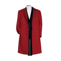 Mens Three Buttons Alberto Nardoni Wine Wool Overcoat / Topcoat