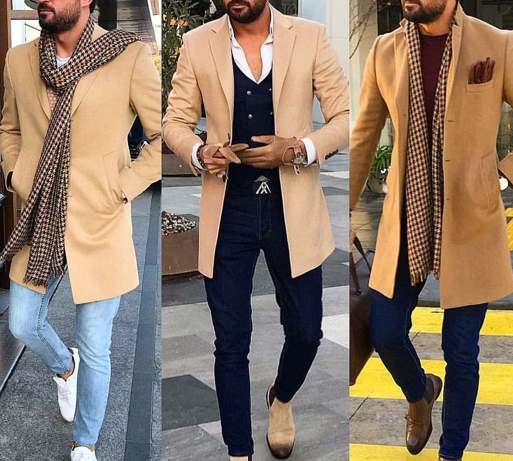 Mens tan overcoat