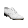 Men's White Stacy Adams Madison Cap Toe Lace-Up Leather Dress Shoes