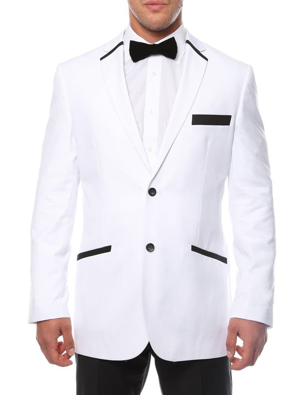 White & Black Trim Tuxedo