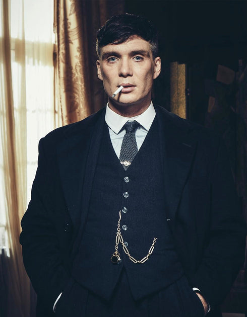 Mens Costume Thomas Shelby Vested Suit & Overcoat