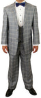 Garrett Plaid Suit - Gray