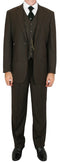 Luciano Pinstripe Suit - Brown