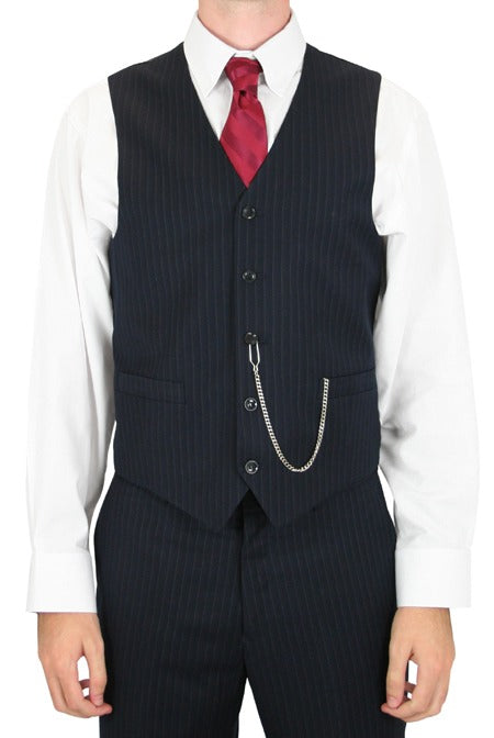 Luciano Pinstripe Suit - Navy