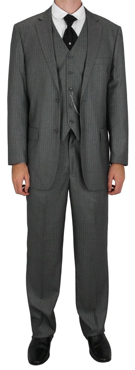 Luciano Pinstripe Suit - Gray