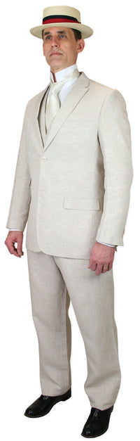 Riverdale Linen Coat - Natural | Crisp 3-Piece Linen Suit for Summer