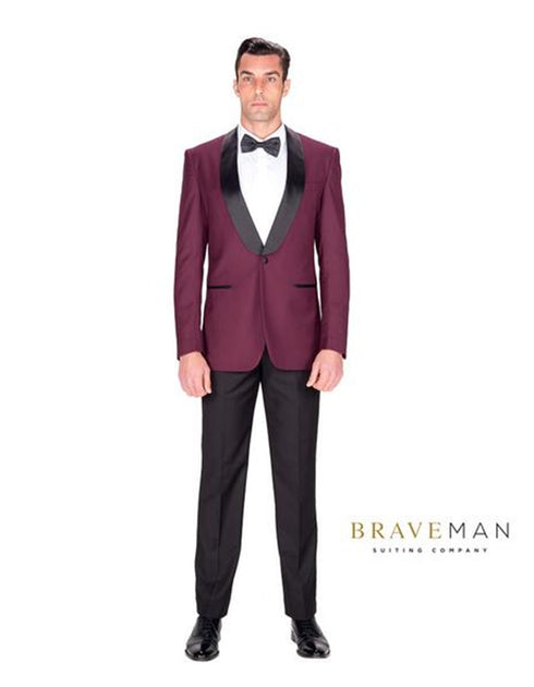 Burgundy Slim Shawl Tuxedo