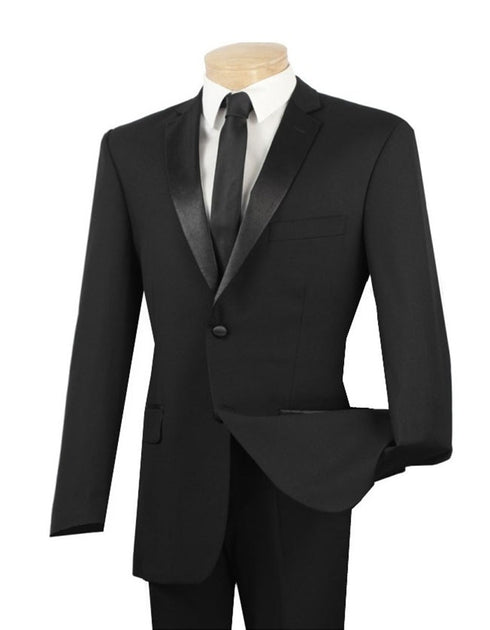 Black Slim Notch Tuxedo Black