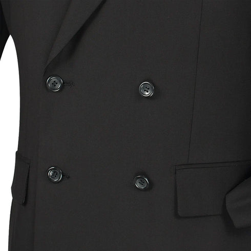 Ramses Collection - Double Breasted Suit 2 Piece Regular Fit in Black