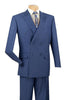 (36R, 40S, 58L) Regular Fit Double Breasted 2 Piece Blue Suit