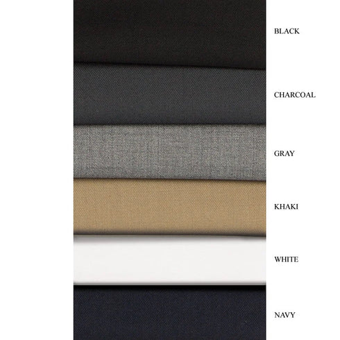 White Dress Pants Regular Leg Flat Front Pants Pre-Hemmed