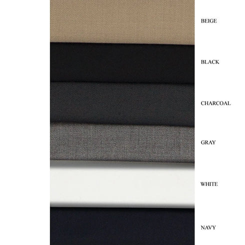 White Slim Fit Dress Pants Flat Front Pre-hemmed