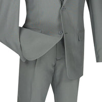 Gray Slim Fit Men's 2 Piece Business Suit 2 Button