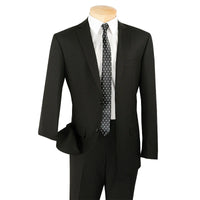 (40L, 40S, 42R, 48L, 48R) Slim Fit Men's Suit 2 Piece 2 Button in Black