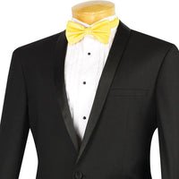 Kingsman Collection - Shawl Collar Slim Fit Tuxedo 2 Piece 1 Button Black