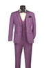 Men's Vintage Violet Solid Three Piece Suit