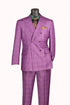 Men's Plum Glen Plaid Double Breasted Two Piece Suit