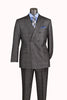 Men's Charcoal Glen Plaid Double Breasted Two Piece Suit