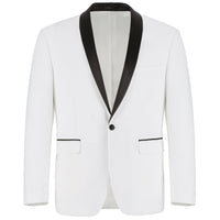 Off White 2 Piece Tuxedo Shawl Lapel Slim Fit