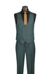 Men's Forest Green Windowpane Three Piece Suit