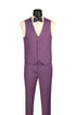 Men's Vintage Violet Solid Three Piece Suit