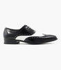 Mens 1920s Gangster Wingtip Dress Shoes in Black and White