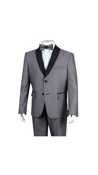 Boys' Grey 4-Piece Tuxedo Set