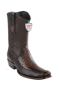 Wild West Botas de Avestruz Horma Dubai Toe Faded Brown