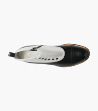 Mens 1920s Gangsters Wingtip Dress Shoe in Black and White