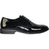 Bravo Mens Classic Plain Toe Shiny Patent Tuxedo Oxford Dress Shoe in Black