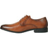 Bravo Mens Antique Plain Toe Lace Up Oxford Dress Shoe in Cognac