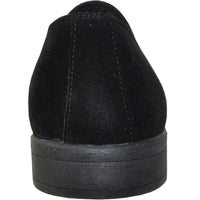 Bravo Mens Vegan Suede Wedding & Prom Slip On Loafer Dress Shoe in Black