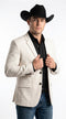 Men’s Ivory Western Blazer – Cream Cowboy Sport Coat Jacket with Notch Lapel in cream color