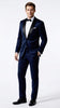 Men’s James Bond Inspired Navy Blue Tuxedo – Black Shawl Lapel Wedding & Prom Suit
