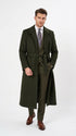 Men’s Blade Runner K Inspired Olive Green Wool Duster Coat – Long Vintage Sci-Fi Overcoat