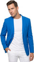 Men’s Bright Blue Club Blazer – Ted Lasso Inspired Classic Two-Button Sport Coat