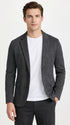 Men’s Charcoal Grey Sport Coat – Classic Two Button Notch Lapel Textured Blazer