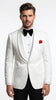 Men’s White Floral Tuxedo Jacket – Shawl Lapel Wedding & Prom Dinner Jacket