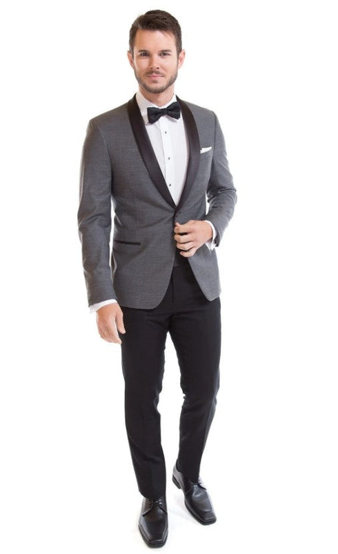 Mens Grey Shawl Lapel Tuxedo Jacket