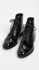 Men’s Black Lace-Up Leather Dress Boots – Vintage 1920s Peaky Blinders Cap Toe Boots in black color