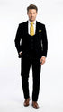 Vitali Men's Modern Fit 3-Piece Black Suit – 2-Button Jacket with Scoop Neck Vest
