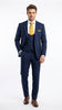 Mens Vitali 3 Piece Suit W/Scoop Vest Navy Blue 3-Piece Suit – Big Peak Lapel  Vest and Pants  Modern Fit Two Buttons