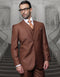 Mens 2 Button Classic Fit Pleated Pant Suit in Big & Tall Sizes in Copper