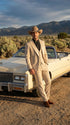 Men’s Tan Cowboy Suit – Western Formal Two Piece Suit for Weddings,  Champaign Sand Color