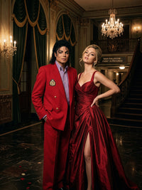 Men’s Red Suit Michael Jackson Award Ceremony Inspired Jacket – Classic Double Breasted Formal Suit , Stylish Party Dinner Jacket, Vintage Stage Wear