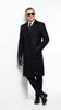 Men’s Black Double Breasted Overcoat, James Bond Inspired Long Formal Coat for Weddings, Business Events, Parties, and Winter Occasions