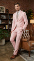 Men’s Light Pink 2 Piece Suit, Formal Dress Suit for Weddings, Prom, Parties, Summer Events Slim Fitted By Vitali