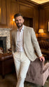 Men’s Light Tan Tweed Blazer – Classic Herringbone Sport Coat, Beige Casual Formal Jacket, Vintage Style Business & Smart Casual Wear