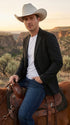 Men’s Black Western Blazer – Cowboy Sport Coat with Western Yoke Design