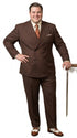Men’s Brown Vintage Double Breasted Suit, Classic 1940s Style Formal Wedding Business Suit Set
